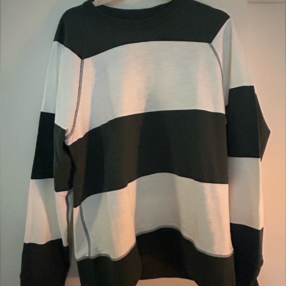Green and White stripe sweatshirt from Todd Snyder. Never worn, tag still on